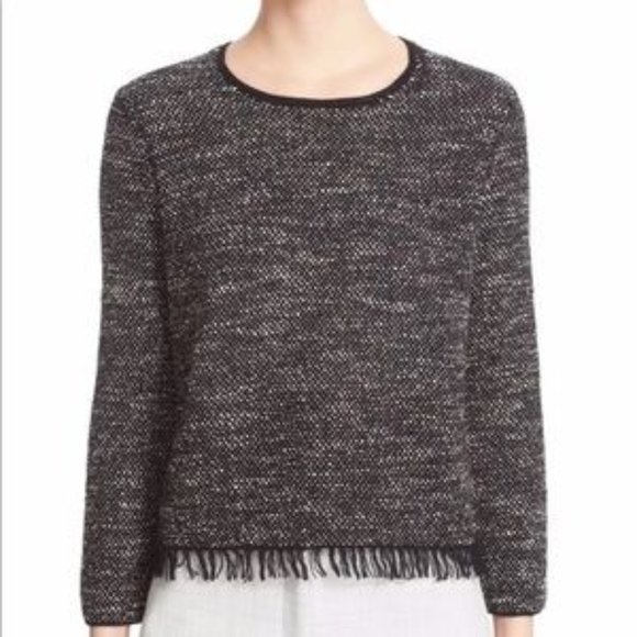 Theory Vendla Tweed Fringed Sweater - Picture 1 of 6